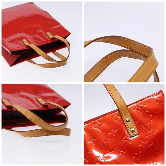 LOUIS VUITTON Monogram Vernis Reade MM Hand Bag Red Rouge M91086 LV Auth gh574 - Picture 16 of 16